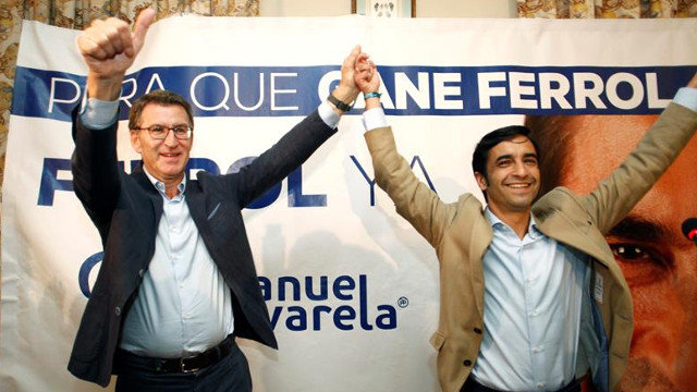 Núñez Feijóo, con José Manuel Rey Varela. CABALAR (EFE)