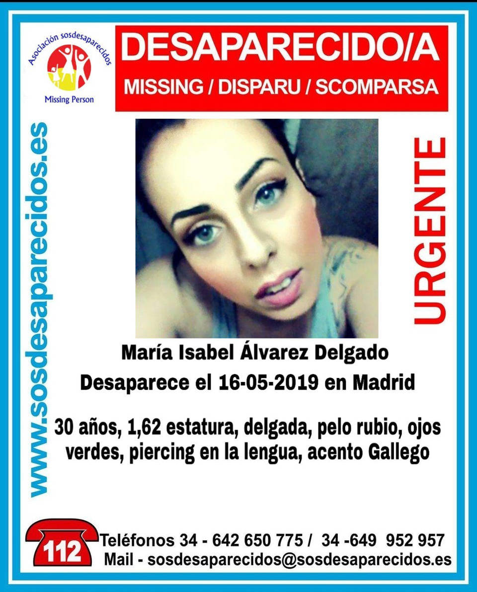 Cartel de desaparición de María Isabel Álvarez. TWITTER