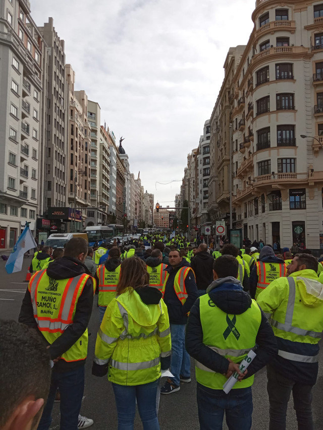 Trabajadores de Ence, en Ferraz EP