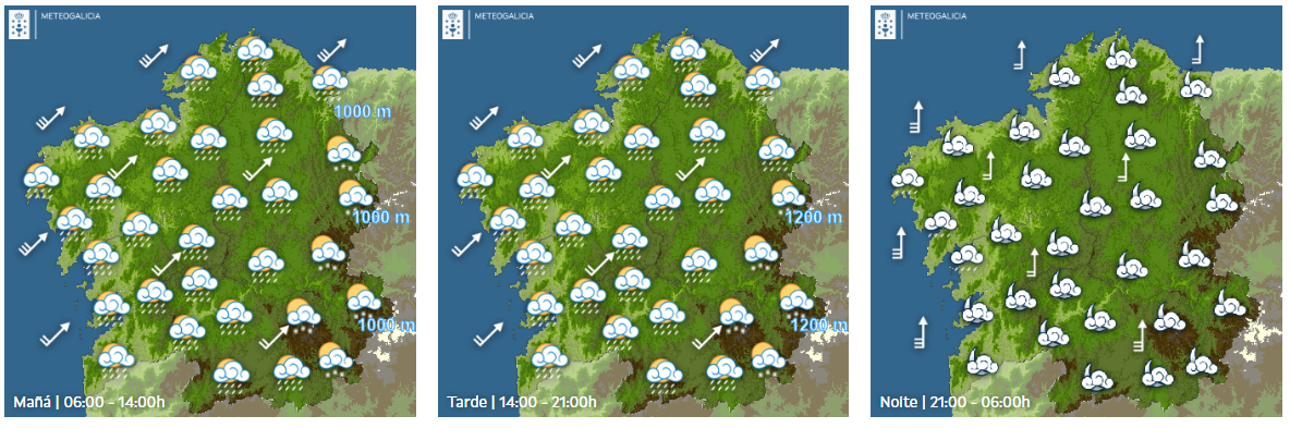 La predicción para el lunes, según MeteoGalicia