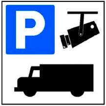 Señal de zona de estacionamiento vigilada.EP