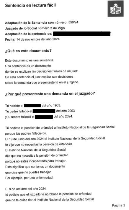 Una parte de la sentencia. EP