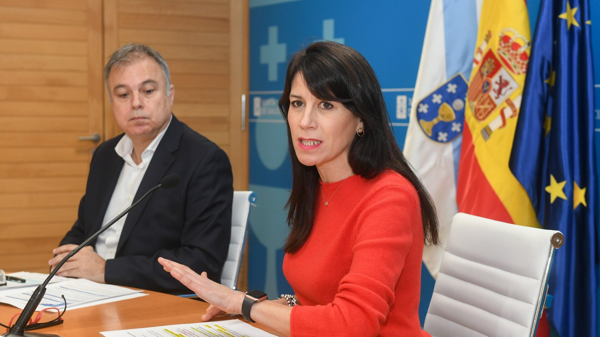 A conselleira de Vivenda e Planificación de Infraestruturas, María Martínez Allegue, ofrece unha rolda de prensa para dar conta dunha convocatoria de axudas en materia de vivenda.