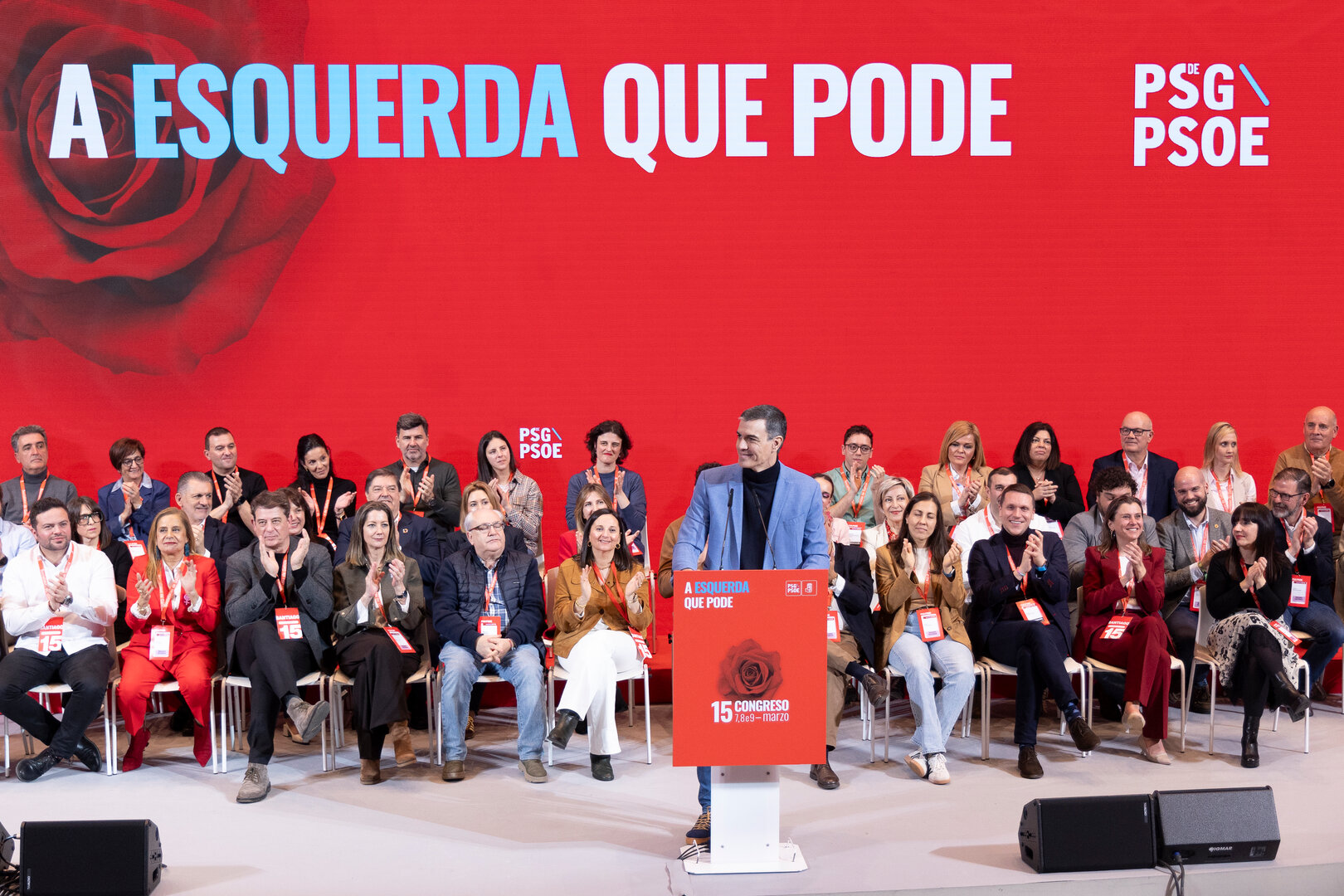 Pedro Sánchez, en su intervención en el Congreso del PSdeG.EP