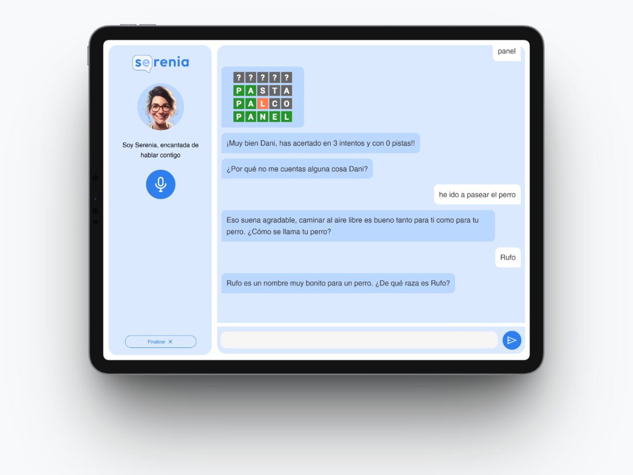 Capturas del asistente en uso. CEDIDA