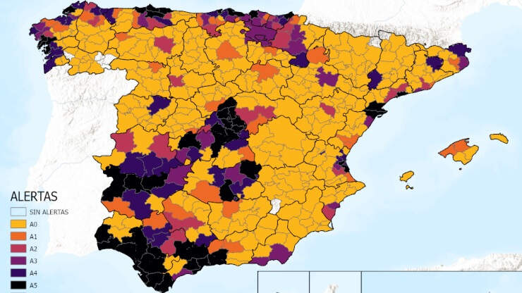Mapa de riesgo de incursión y supervivencia del virus de la gripe aviar en España