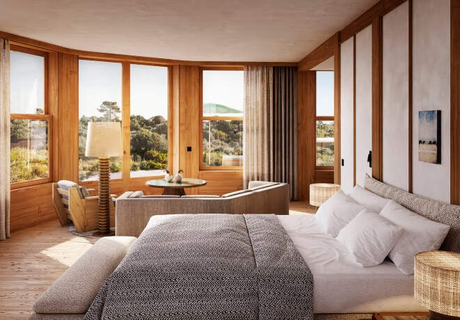 Interior de una de las suites de Na Praia. NA PRAIA